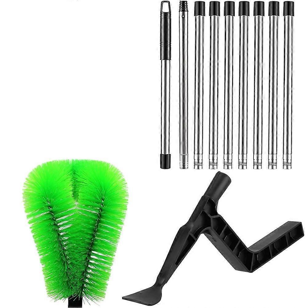 Multi-Functional Gutter Cleaning Tool Set with Adjustable Length and Dual Brush Heads
