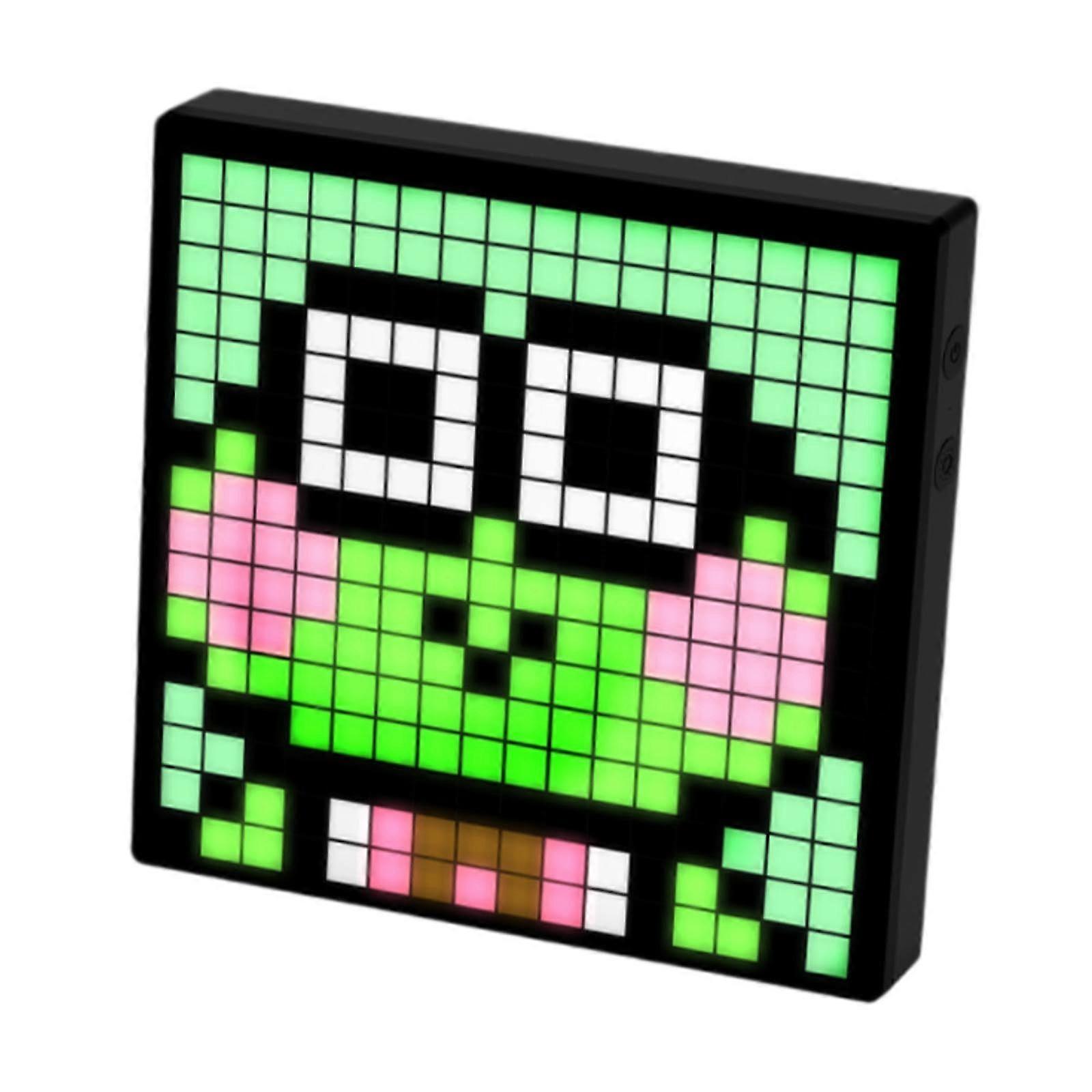Pixel Art LED Display Clock with Smart App Control, Custom Designs, Colorful Retro Desk Decor