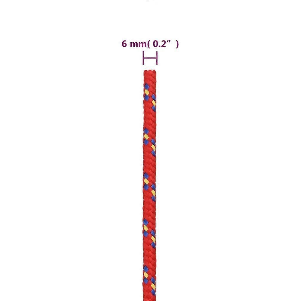 vidaXL Boottouw 6 mm 250 m polypropyleen rood