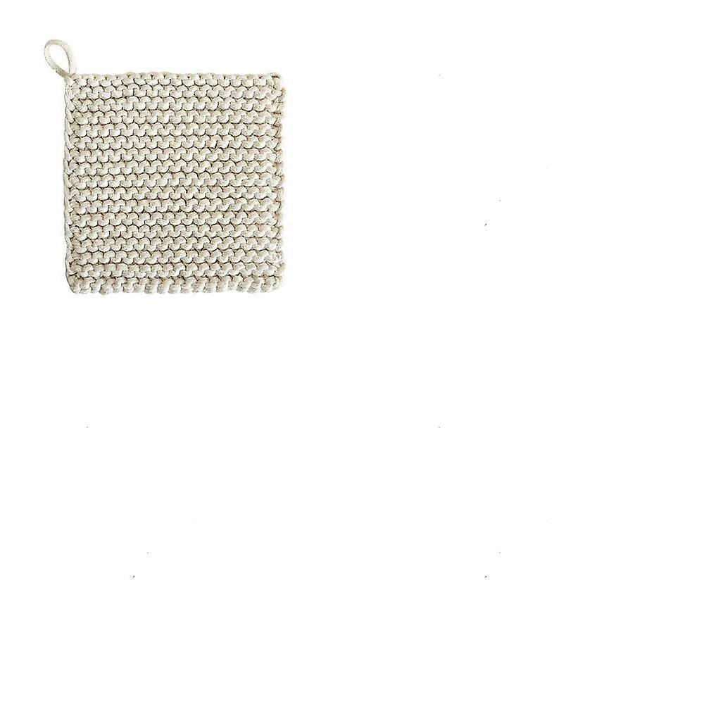 1pc Cotton Macrame Cup Mats Handmade Coaster Square Cornsilk 120x120mm