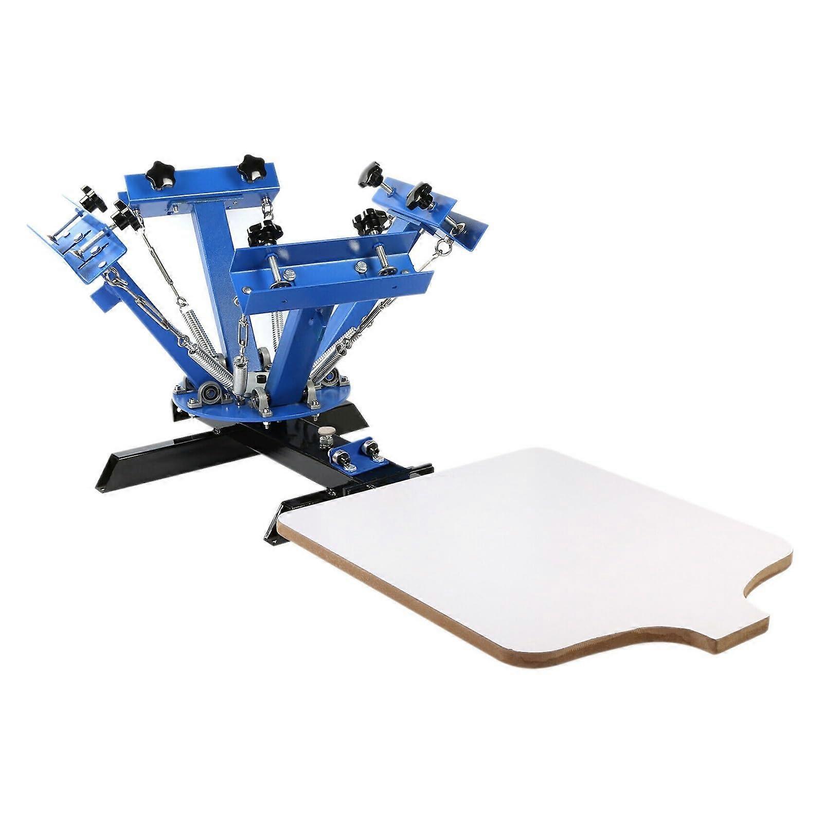 4 Color 1 Station Screen Printing Machine with Large Printable Area and Precise MultiColor Alignment for TShirts