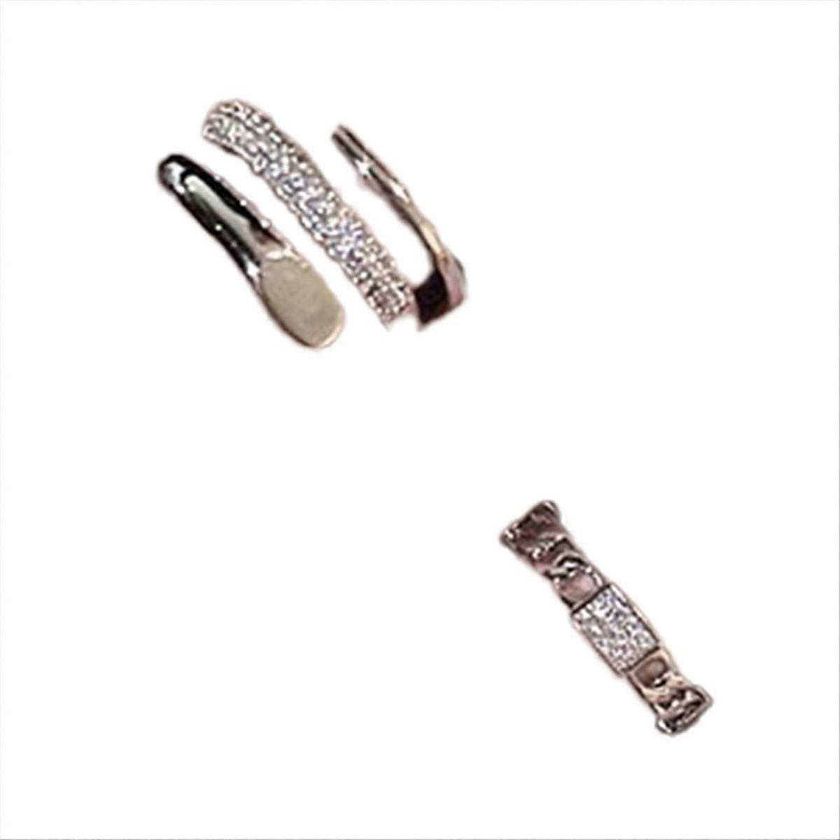 Open Finger Ring Wide Multi-Layered Silver Ring for Women