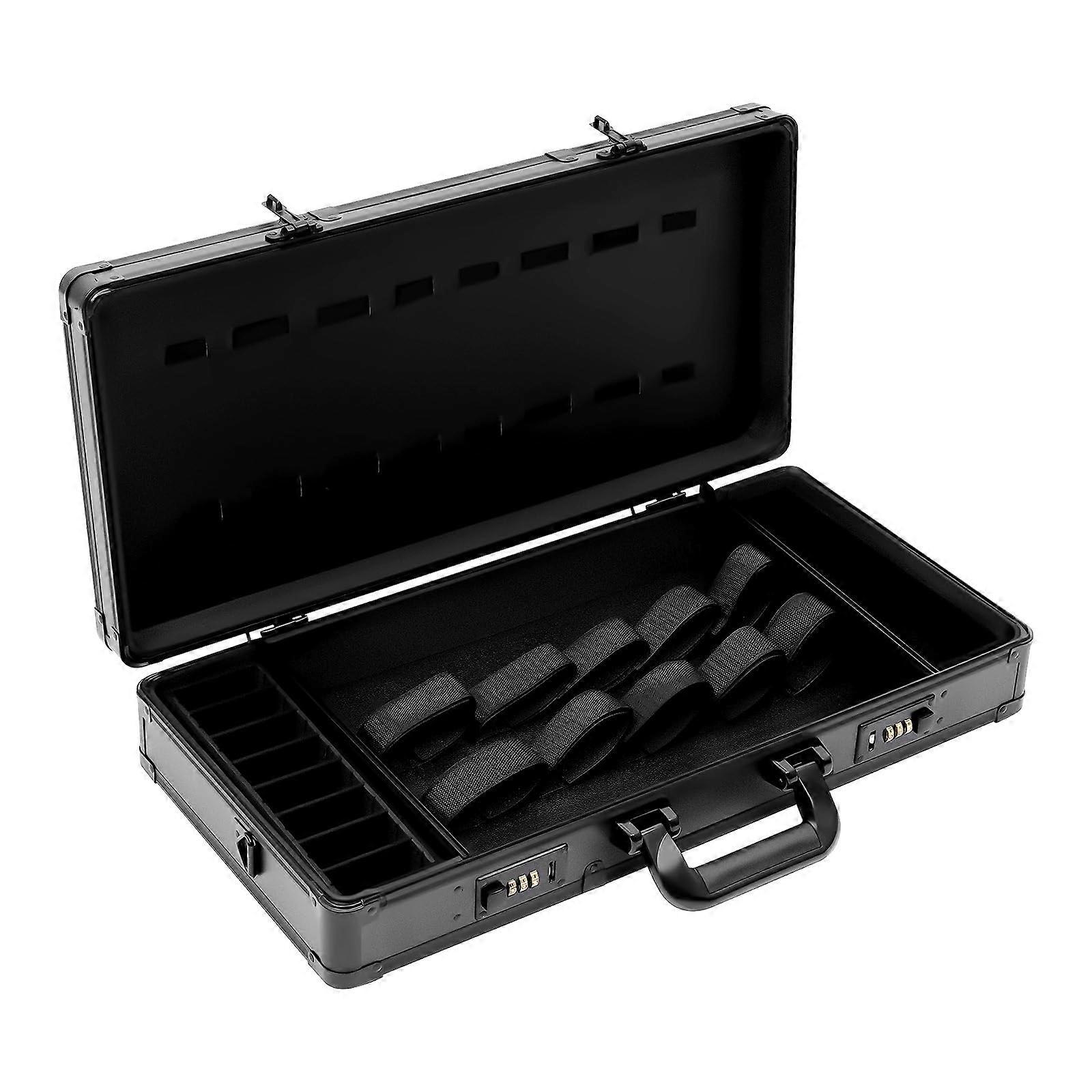 Barber Tool Case with Secure Locks, Durable Storage Organizer for Clippers and Scissors, Black