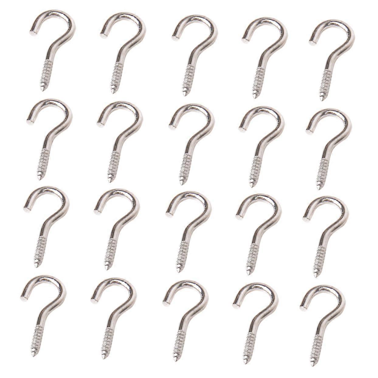 100pcs Small Screw Hooks for Hanging Nickel Plated Self Tapping Long Eye Opening