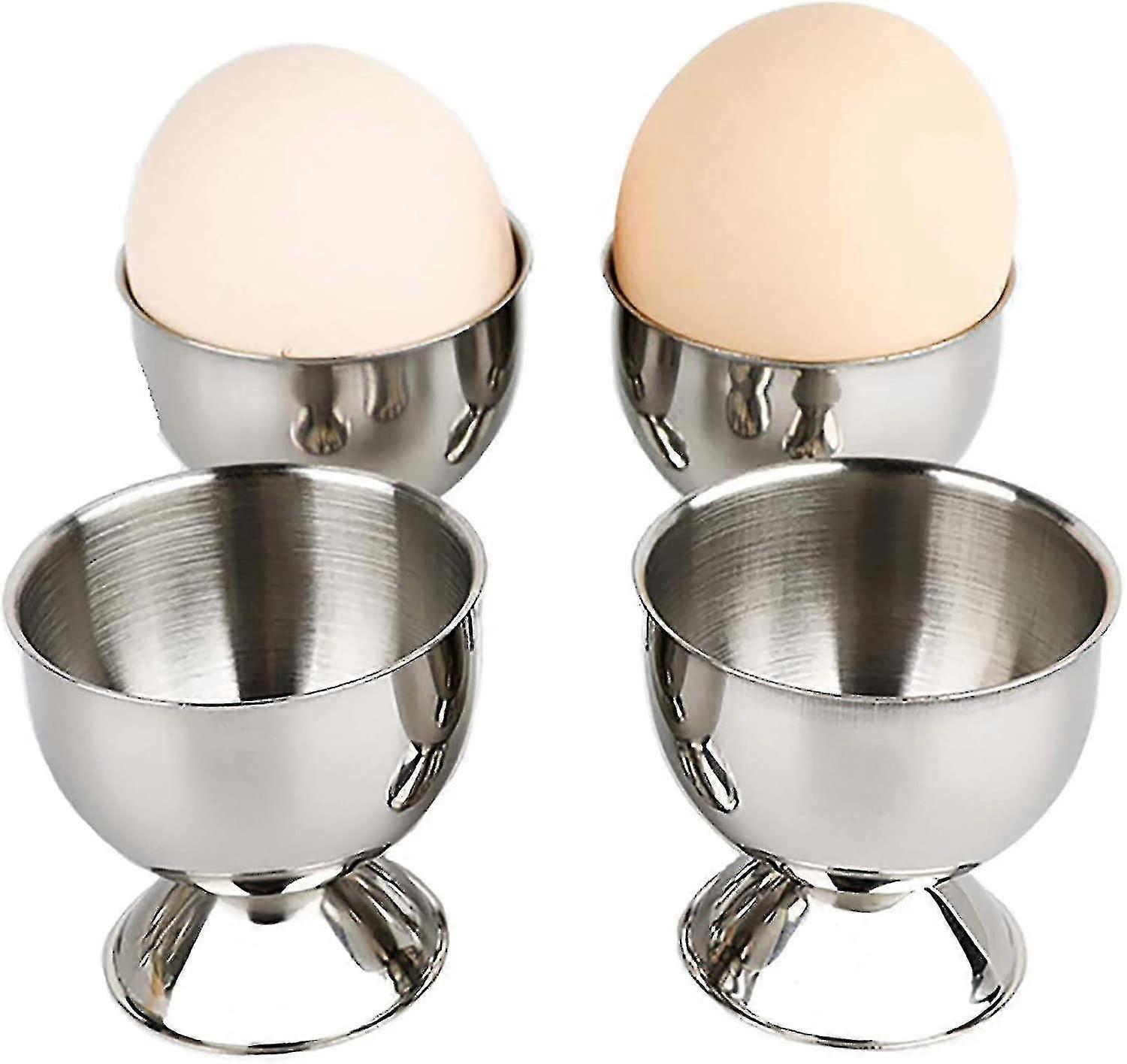4 Stück Eierbecher, Edelstahl Eierhalter, Eierständer, Eierbecher, Enteneibecher, Huhn