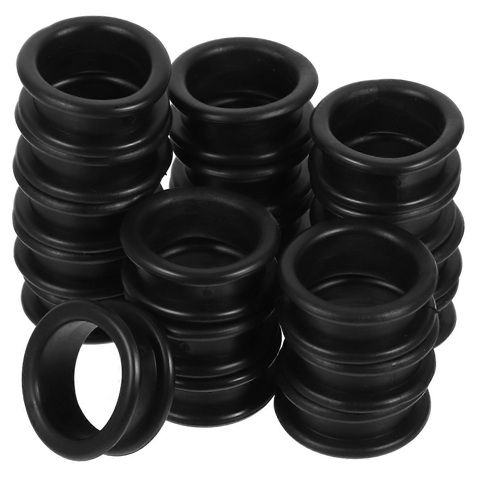 Silicone Scissors Finger Rings Finger Protector for Scissors 20Pcs Black