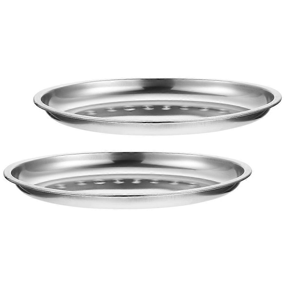 Silver Stainless Steel Oval Serving Plate for Fish Serving 2Pcs Durable Plate