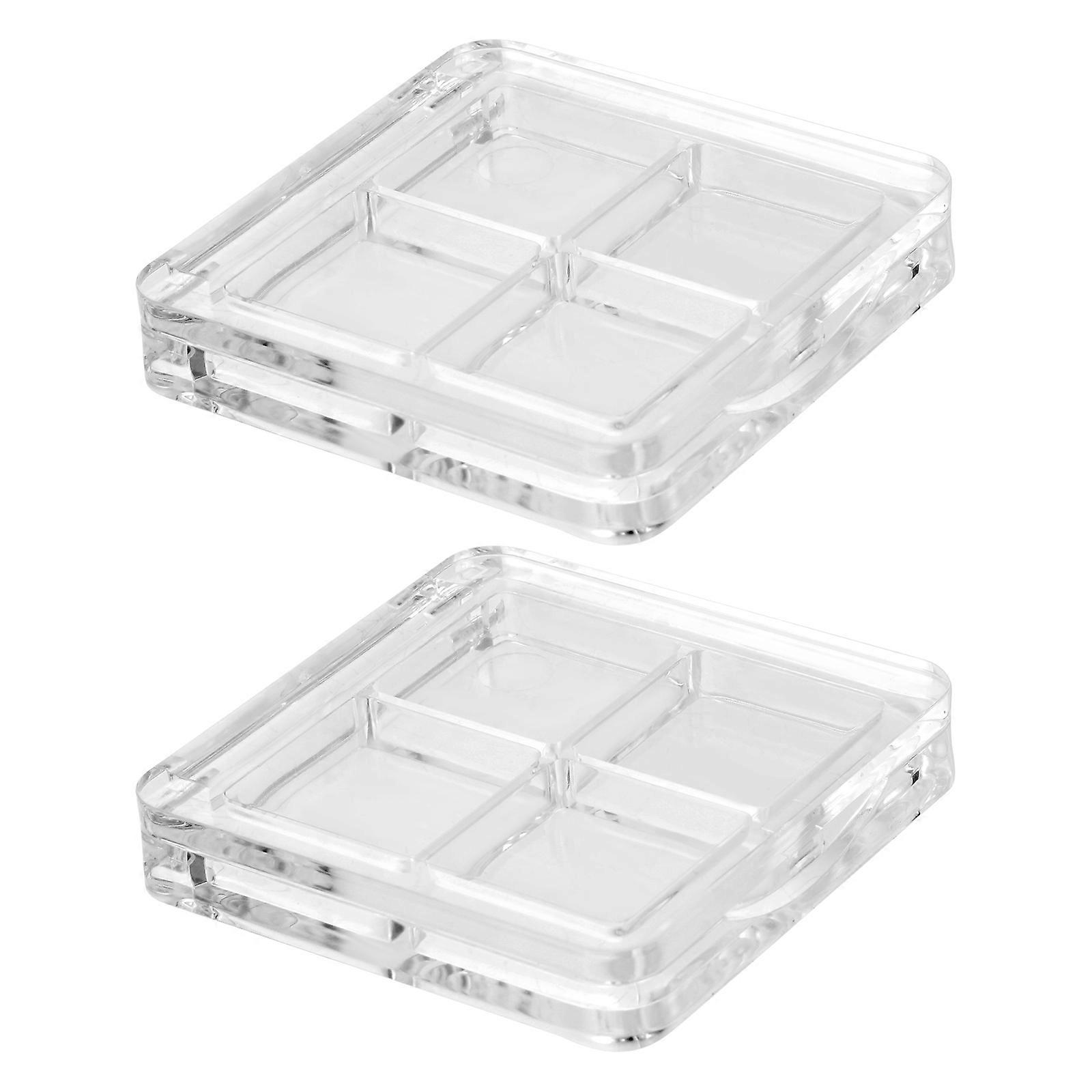 Empty Eyeshadow Container for Storage 2Pcs Transparent Makeup Subpackaging Boxes