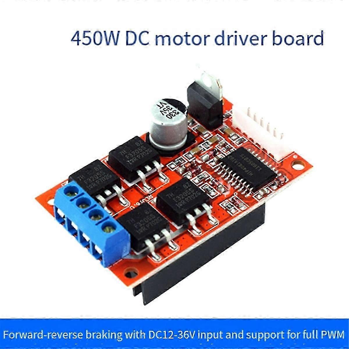 450W 20A H Bridge DC Motor Speed Controller Driver Module DC 12-36V PWM Control Switch Forward Reve