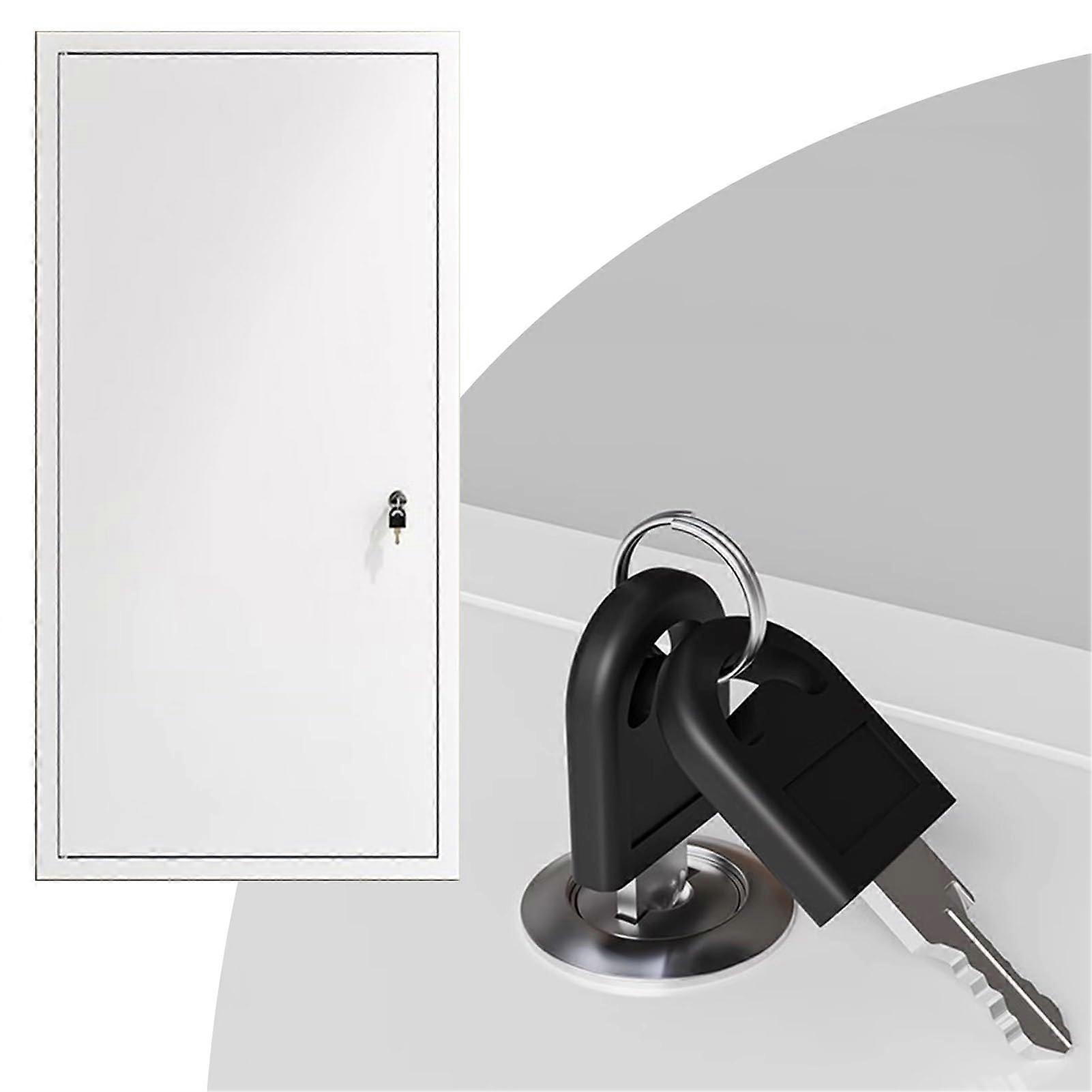 Lockable Flush Mount Access Panel 60x125cm White Wall Ceiling Door with Key Lock Security
