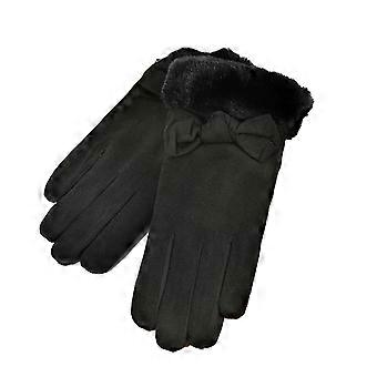 Handschuhe für Damen, kaltes Wetter, bestickte Handschuhe mit Touch-Design, dicke, warme Winterhandschuhe, Schwarz 2