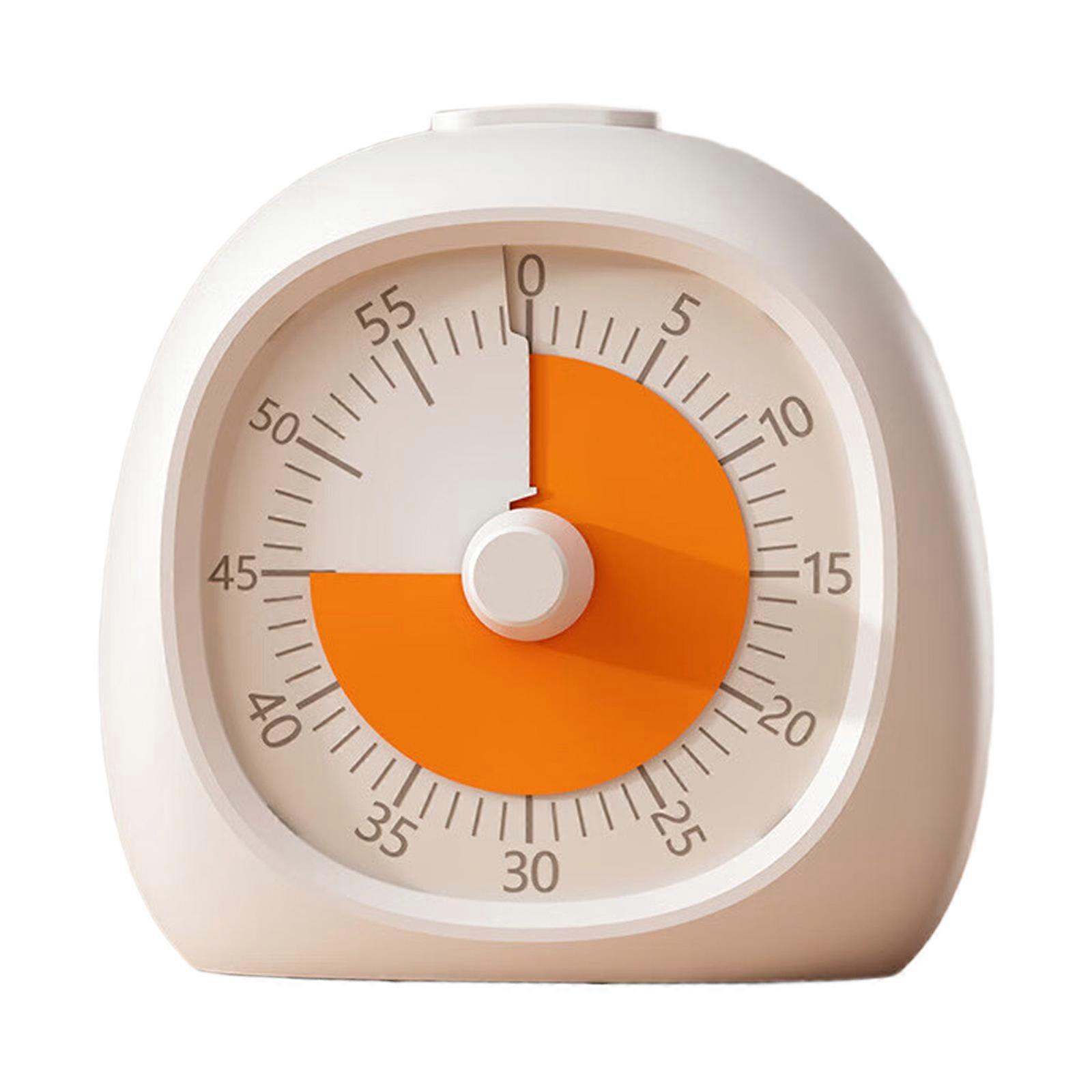 60 Minutes Visual Timer Quiet Operation Countdown Alarm Clock Kitchen Countdown Timer Time Management Tool  White