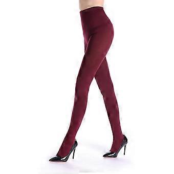 asdoklhq Strumpfhose Damen, einfarbig, weich, blickdicht, mit Fuß, Weinrot, XL