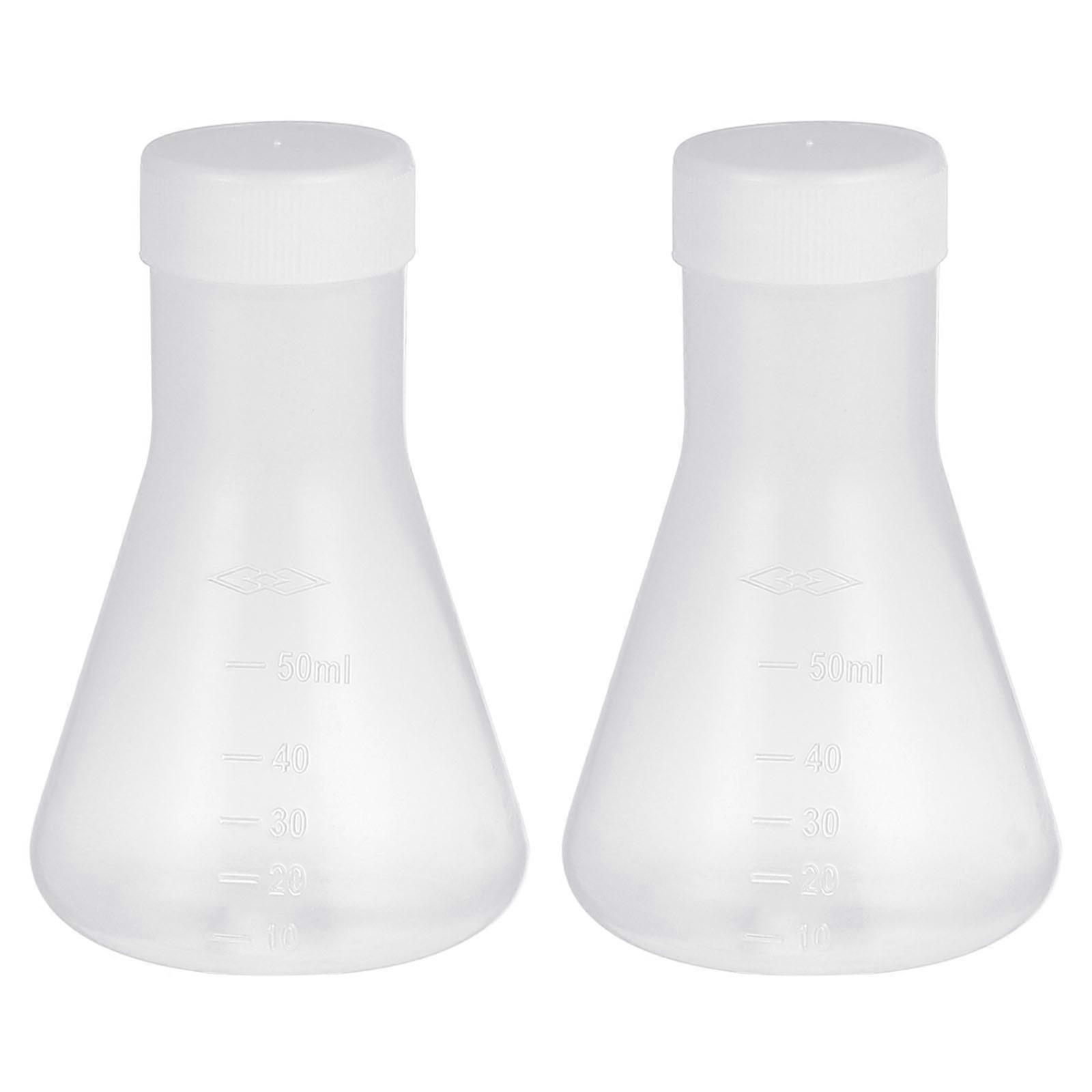 Professional Erlenmeyer Flask Transparent Plastic Flask for Lab Use 5Pcs