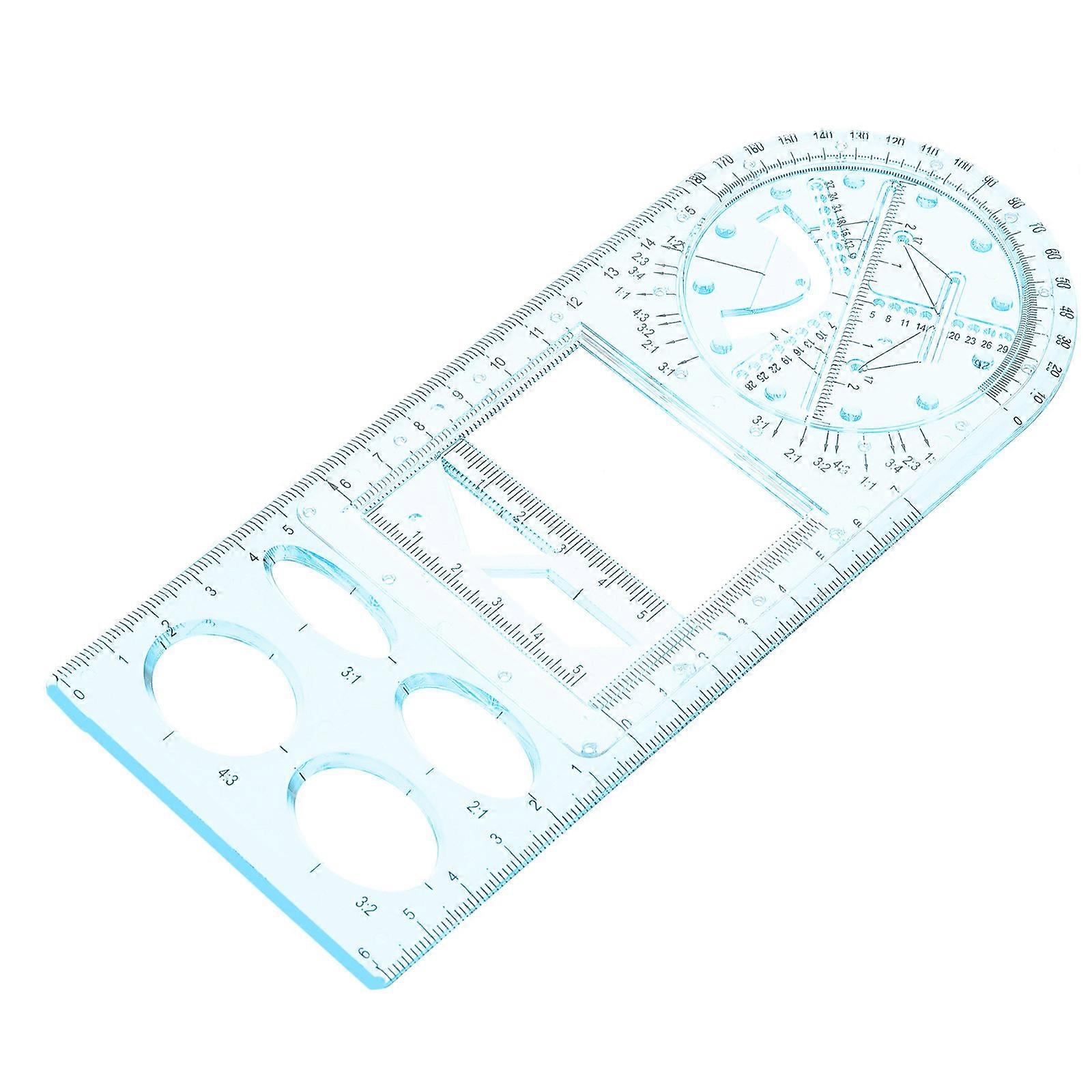 Multifunctional Geometric Ruler Plastic Drawing Rulers for Educational Use