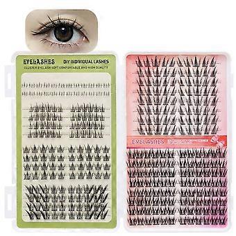 Volumen-Set mit gemischten künstlichen Wimpern, 6-14 mm lange Büschel aus Kunstfasern für einen individuellen, augenvergrößernden Look