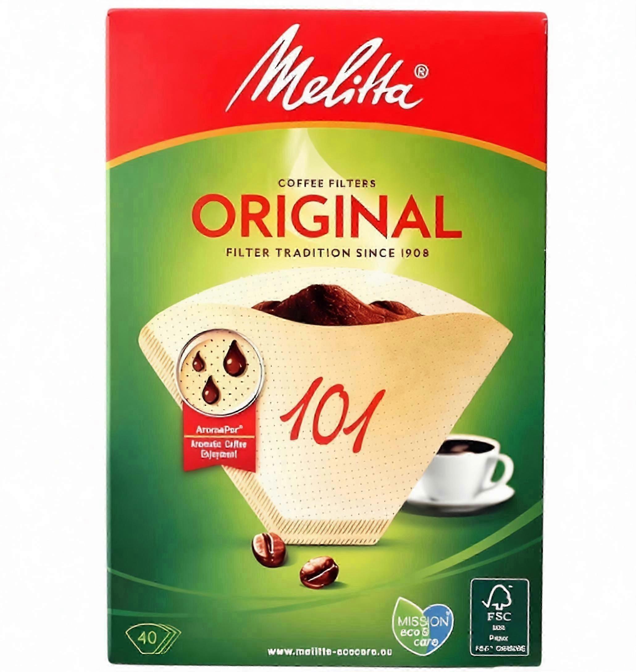 Kaffeefilter 101, 1 Packung (1 Packung mit 40 Kaffeefiltern) -