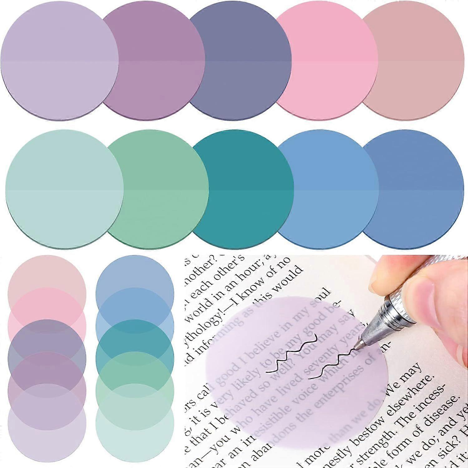 500 Sheets Transparent Sticky Notes Round Translucent Sticky Notes Sticky Tabs