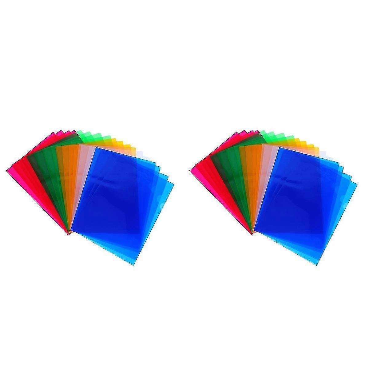 40 Pcs Office Document Folder Single Page Paper Folder L Shape Plastic Folder (mixed Color)