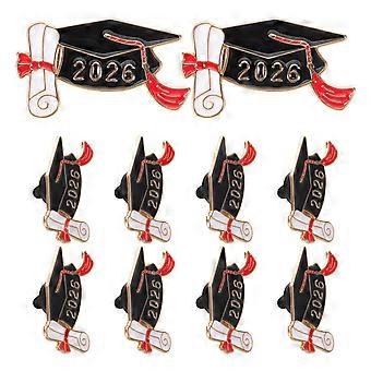10 stuks afstudeerdecoraties 2026: Afstudeerreversspelden - Emaille metalen badges voor het afstudeerseizoen van 2026, herdenkingsspelden voor petten, borstspelddecoraties