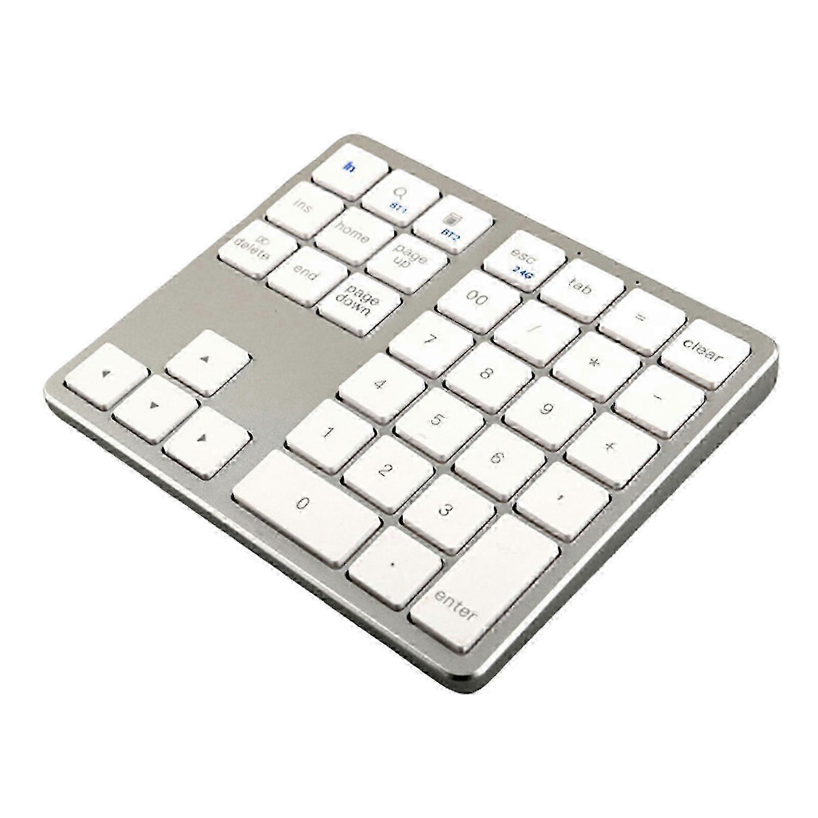 Wireless numeric keypad 35 keys Bluetooth compatible for laptop PC gray