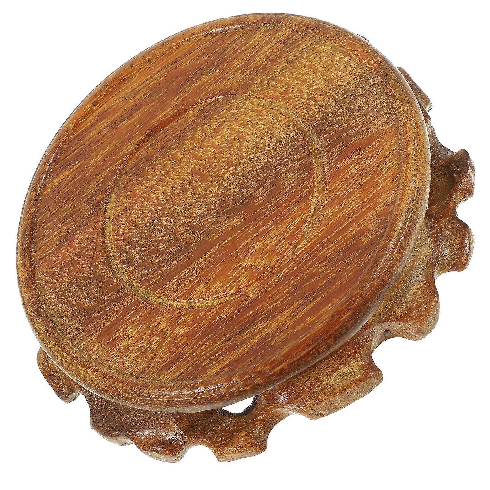 Wood Pedestal Stand Solid Wood Base for Vase Display 5Pcs Set