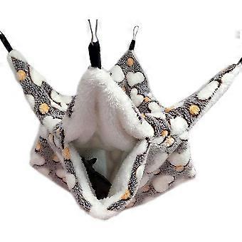 Double Layer Cage Hammock for Small Pets, Soft Coral Fleece and Arctic Fleece, 20x20cm, Compatible with Hamster, Sugar Glider, Guinea Pig, Parrot