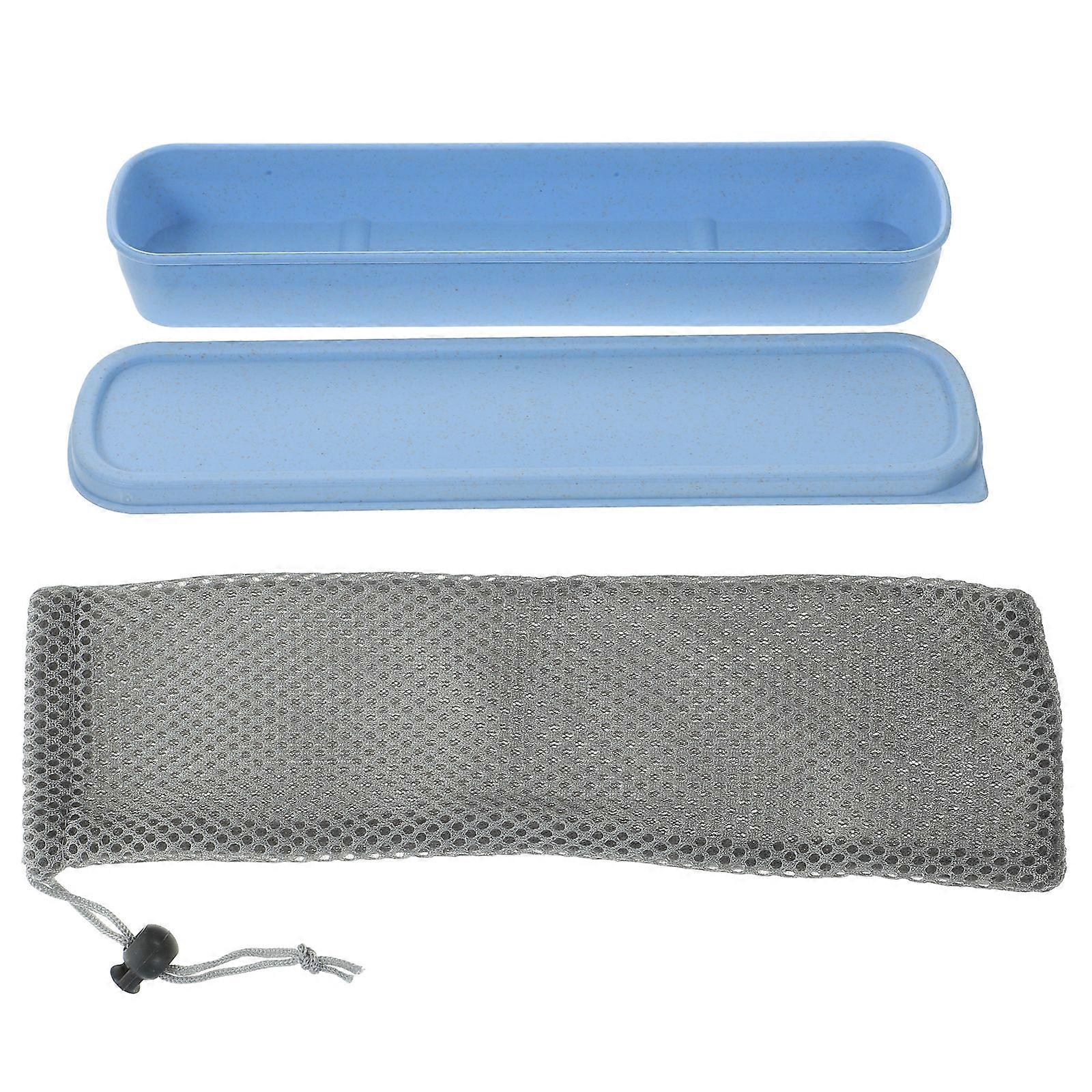 Straw Cutlery Box Portable Tableware Box for Storage Use