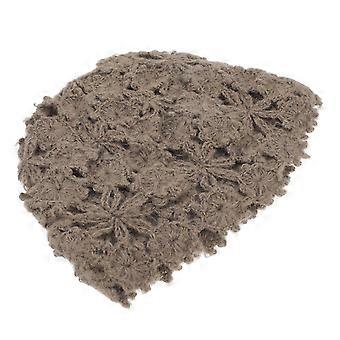 Female Winter Hat Knitted Beret for Warmth 2Pcs Coffee Color