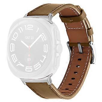 For Samsung Galaxy Watch Ultra (2025) 47mm/ Watch Ultra 47mm Watch Band Silk Surface Genuine Cow Leather Strap