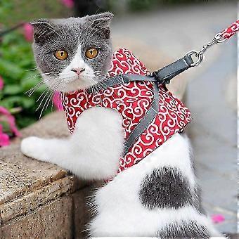 Cat Harness With Linen Set Escape-proof Cat Harness Padded Vest Adjustable Chest