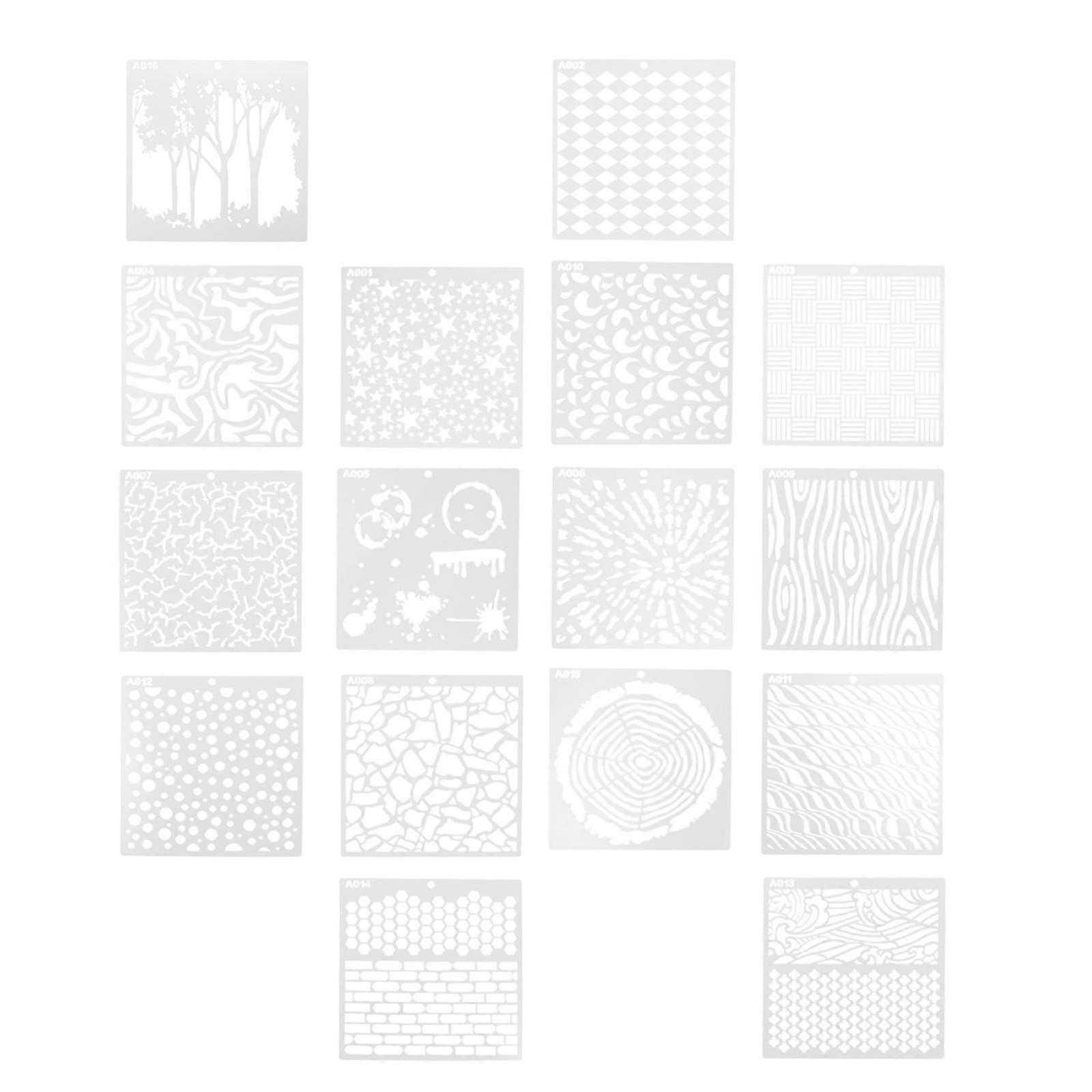 Decorative Stencils Art Pattern Stencils for Painting 16 Sheets White Set