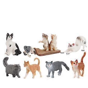 7Pcs Realistic Cat Figures Set  Detailed PVC Cat Figurines Including Lazy, Sleeping, and Playful Cats  Animal Toys for Kids, Decorative Pieces, and Co