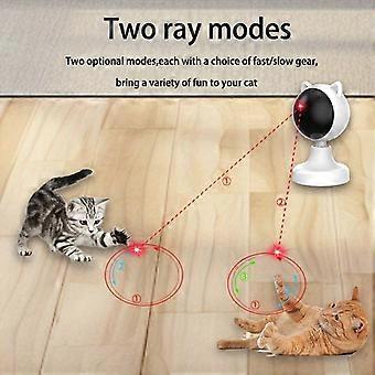 Laser-Spielzeug mit weißem Katzenkopf, zwei Strahlmodi mit einstellbarer Geschwindigkeit, interaktives Lichtspielzeug für Katzen