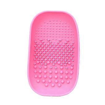 1PC Makeup Brush Cleaning Plate Brush Washing Dish Handheld Cleaning Pad Brushes Scrub Board compatible with Women Random Color
