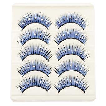 5 Pairs False Lashes Colored Eyelashes Long Dramatic Lashes with Rhinestone