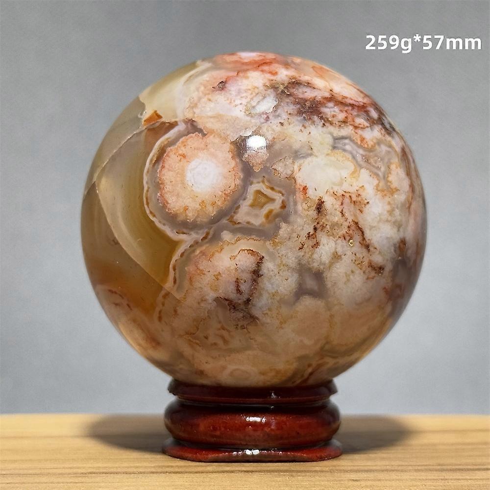 Natural Red Cherry Blossom Agate Ball Gemstone