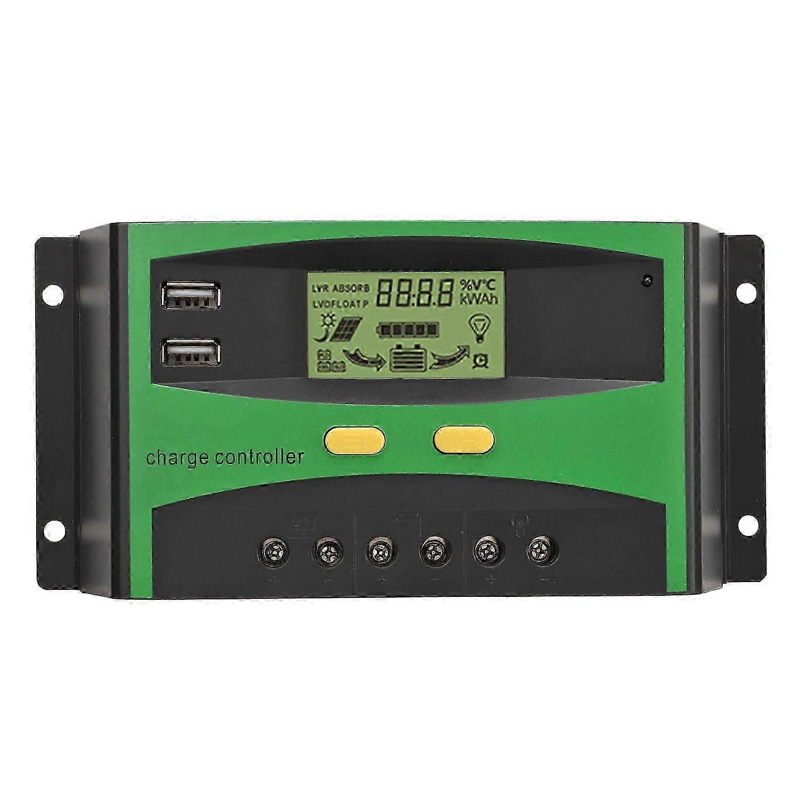 Solar Charge Controller Automatic Recognition LCD Screen Current Display Intelligent Solar Regulator 12V 24V 30A