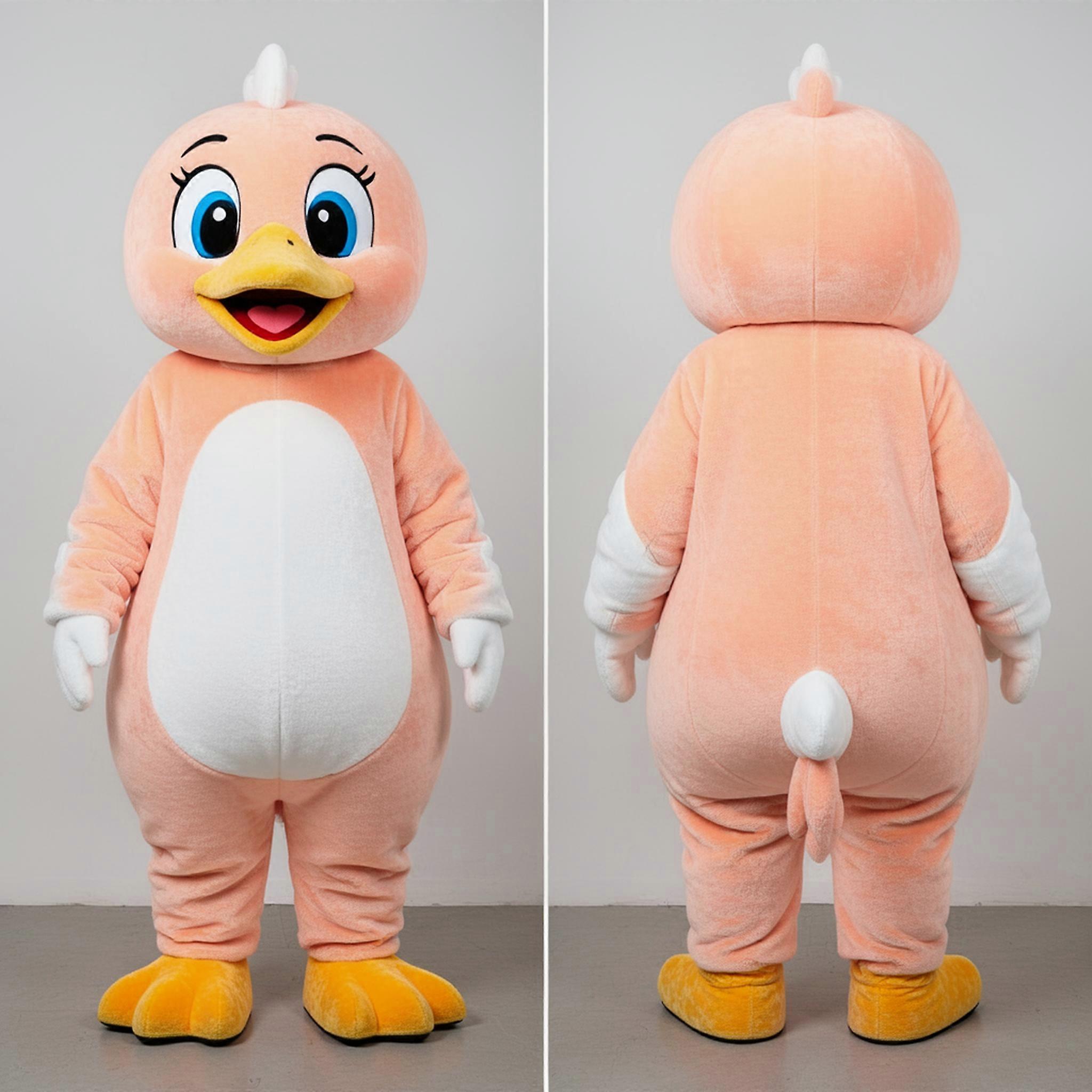 MASTICOT Peach Colored Cuddly Goose Mascot