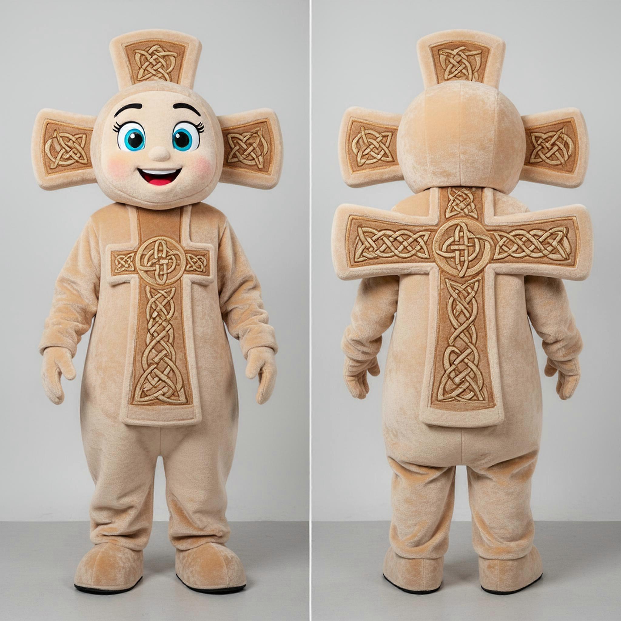MASTICOT Beige Velvety Celtic Cross Mascot
