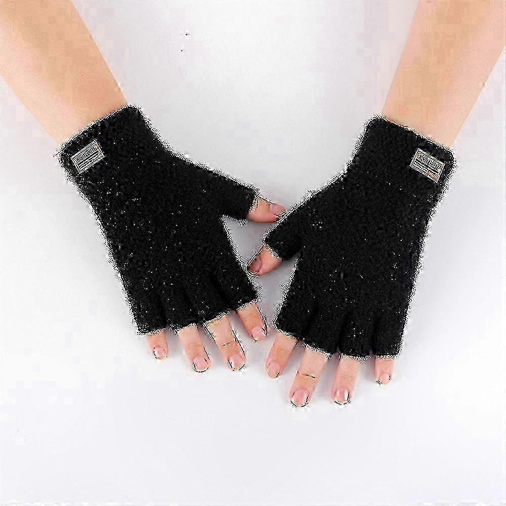 Warm Alpaca Wool Fingerless Gloves for Winter