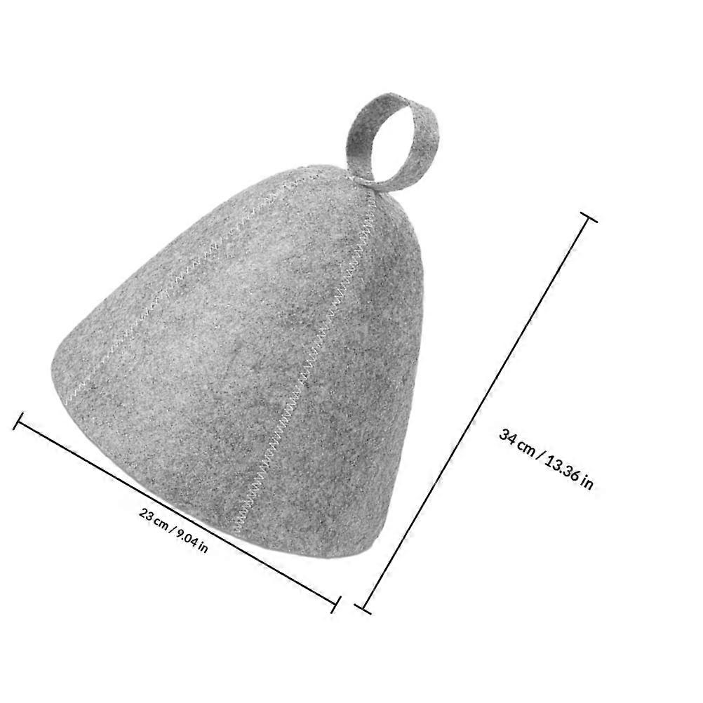 Ensemble de 3 bonnets de sauna en feutre gris pour sauna et sauna : absorbants et à séchage rapide.