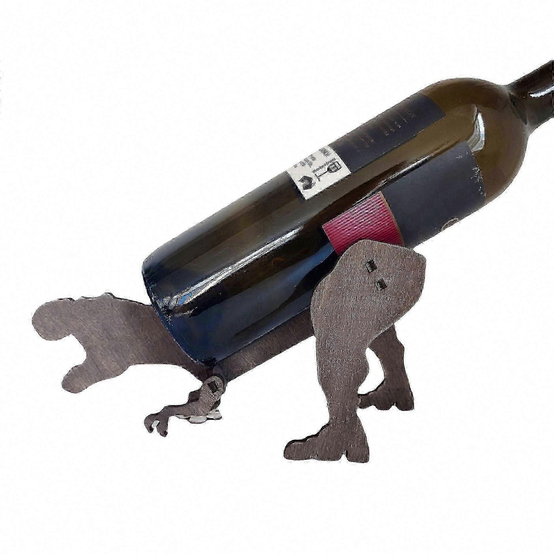 T-Rex Shaped Solid Wood Bottle Stand