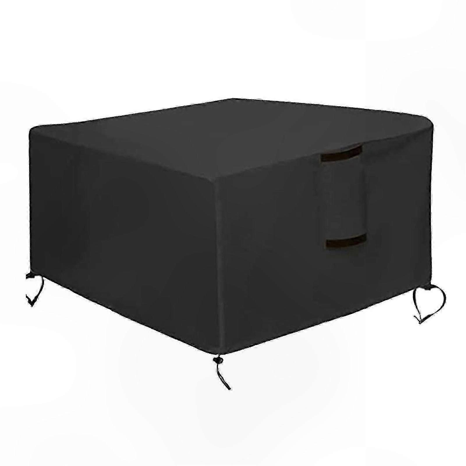 Waterproof Square Fire Pit Cover Windproof Outdoor Fireplace Table Protector Ripstop Material Design