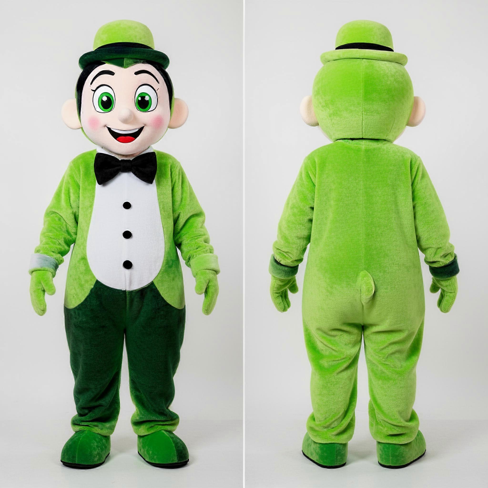 MASTICOT Lime Green Expressive Mime Mascot