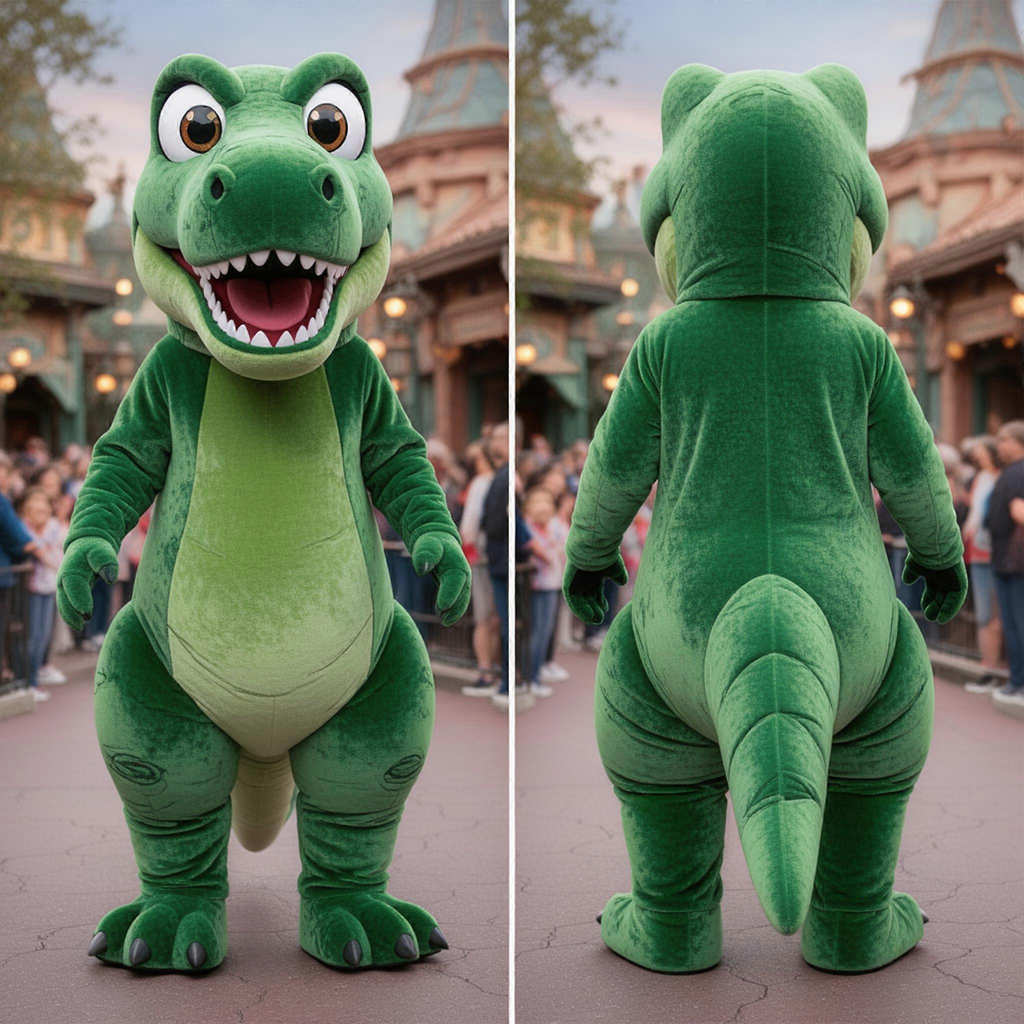 MASTICOT Emerald Green Broad Shouldered Spinosaurus Mascot