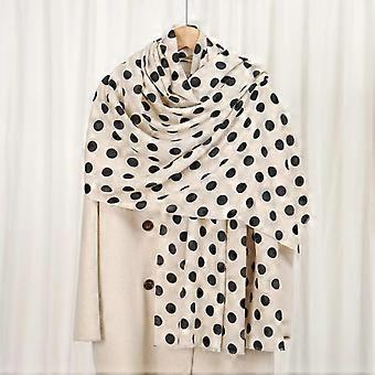 Bufanda/chal de invierno 2026, nueva, de tamaño mediano, moderna, con estampado de lunares, agradable para la piel y cálida.