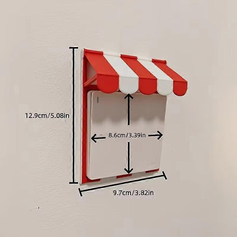 Switch Panel Cover Cute Awning Shape Easy to Remove Socket Protective Frame Wall Sticker for Study Room