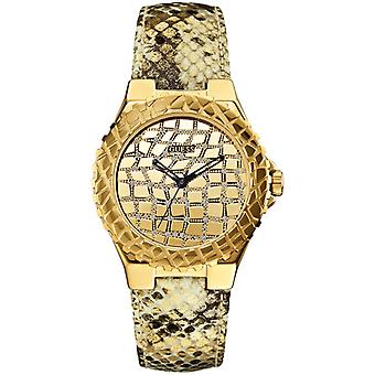 Guess watch trend pvd.cor. Quartz Analog Woman Watch with Cowhide Bracelet W0227L2