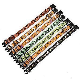Pet Collar Leash Halloween Festival Adjustable Nylon Leash 2Pcs Set